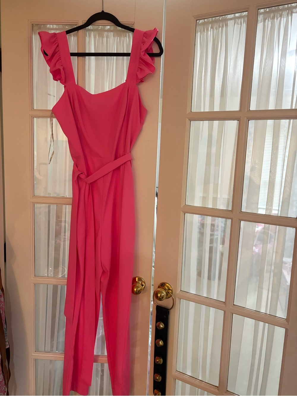 Lilly Pulitzer Sleeveless Ruffle Strap Jumpsuit in Bright Pink